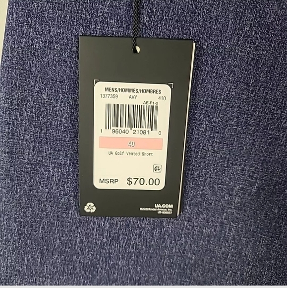 NEW UNDER ARMOUR Men's Size 40 Golf Vented Shorts Blue 10" Inseam 4 Stretch - Picture 5 of 6